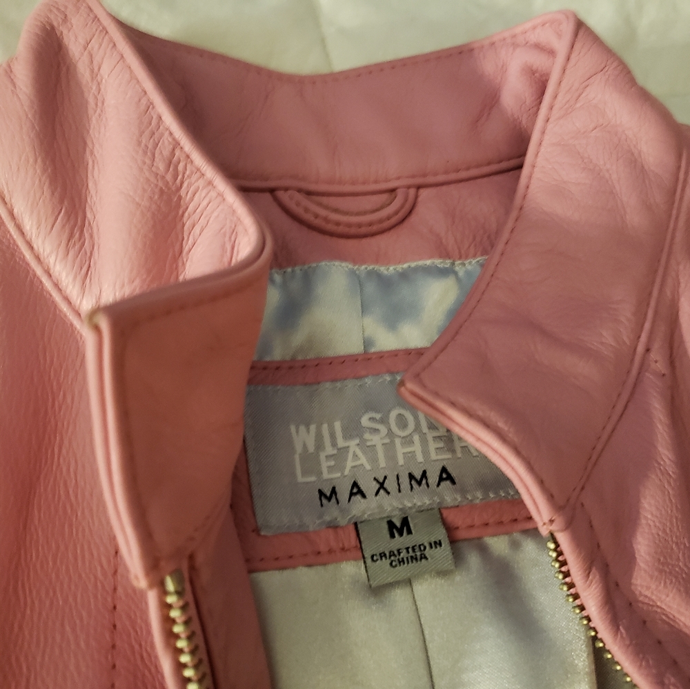 Pink leather jacket